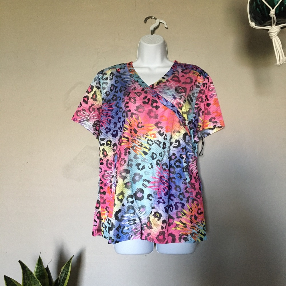 Koi lite Animal print scrub top